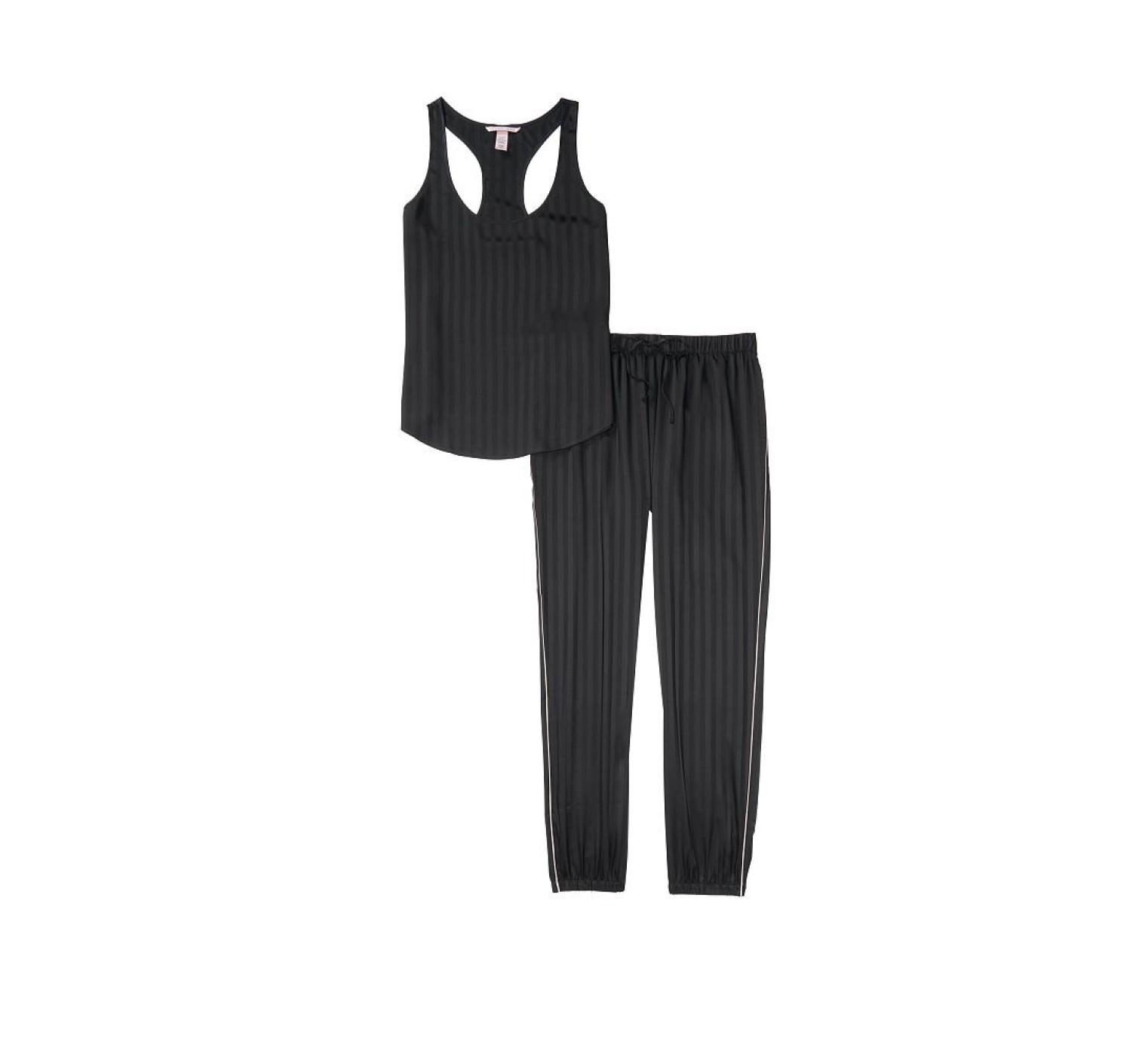 Піжама Victoria's Secret Long Cami Set Black Stripes