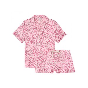 Піжама VS Satin Short PJ Set Pink leopard