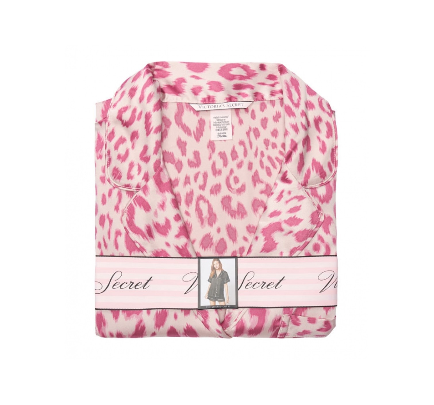 Піжама VS Satin Short PJ Set Pink leopard
