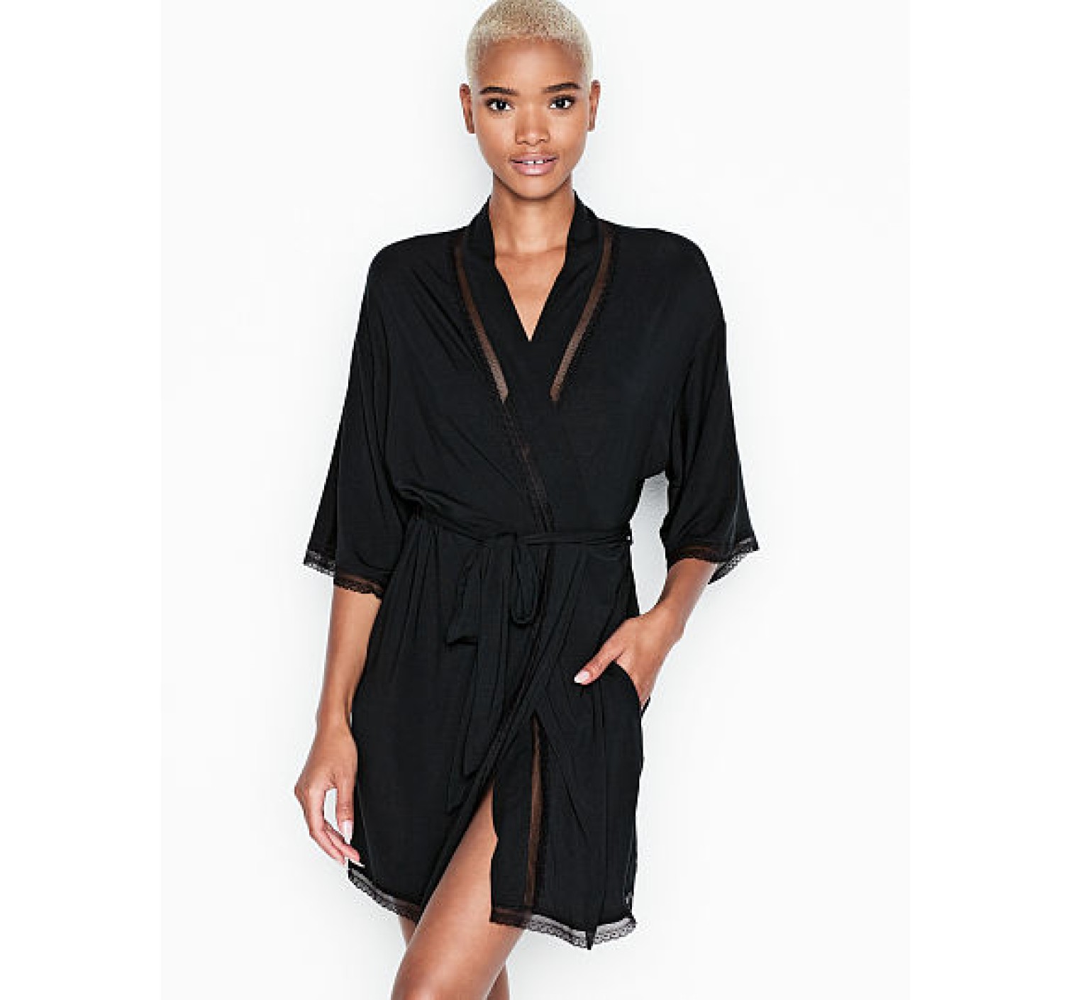 Халат Heavenly by Victoria's Secret Modal Black Lace