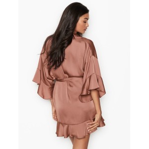 Халат Victoria's Secret Flounce Satin Kimono Robe Vintage rose