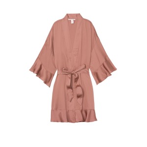 Халат Victoria's Secret Flounce Satin Kimono Robe Vintage rose