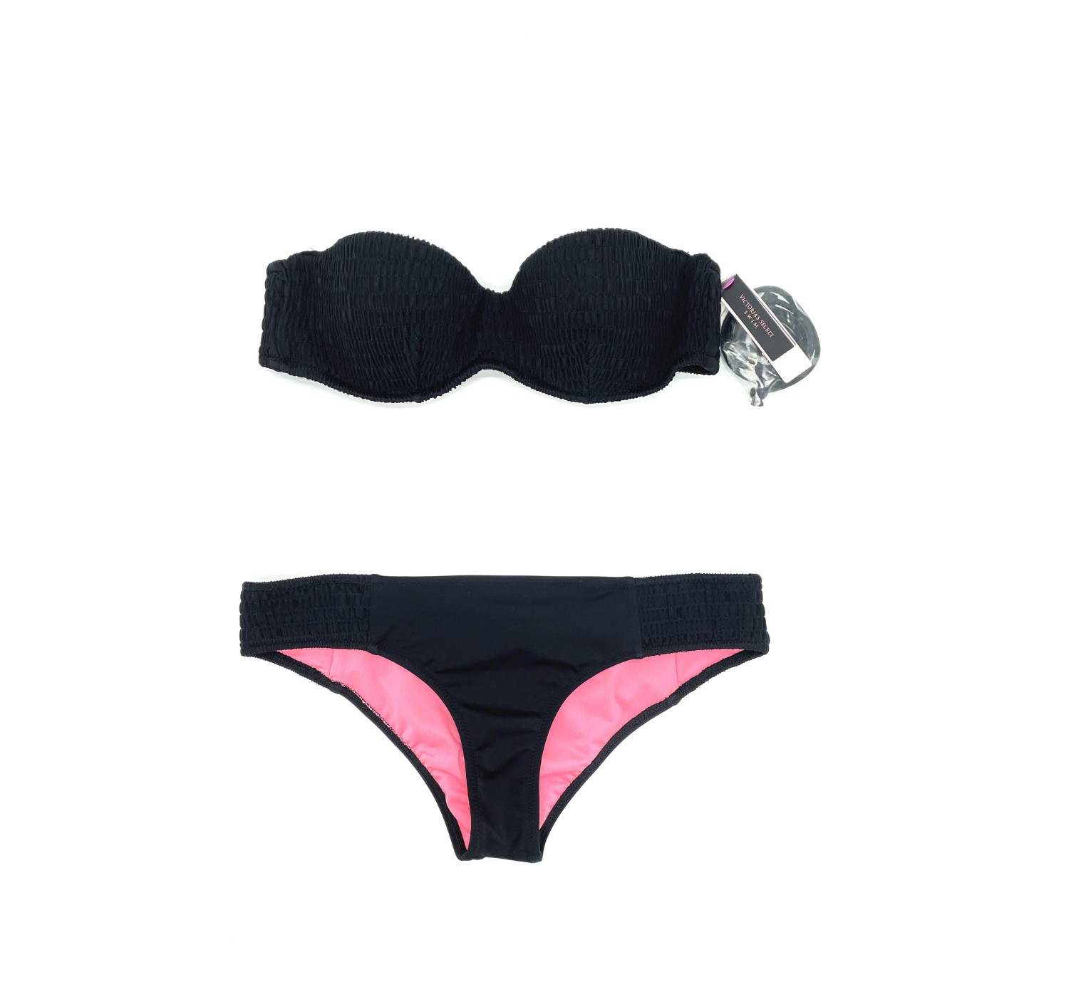 Купальник бандо Victoria's Secret Push-up Smocked Bandeau