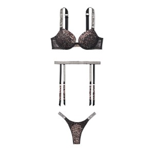 Пояс Victoria's Secret VERY SEXY Shine Strap Garter Belt Leopard Lace