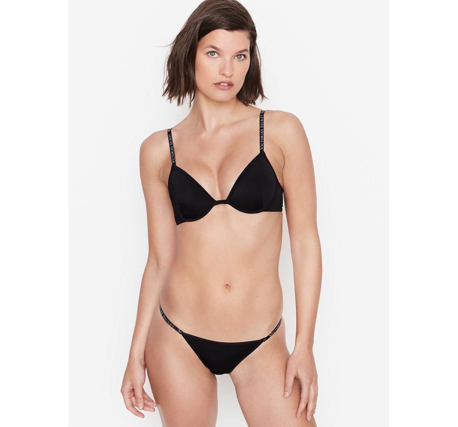 Купальник VS Logo Classic Strap Push-up & Itsy bottom Black