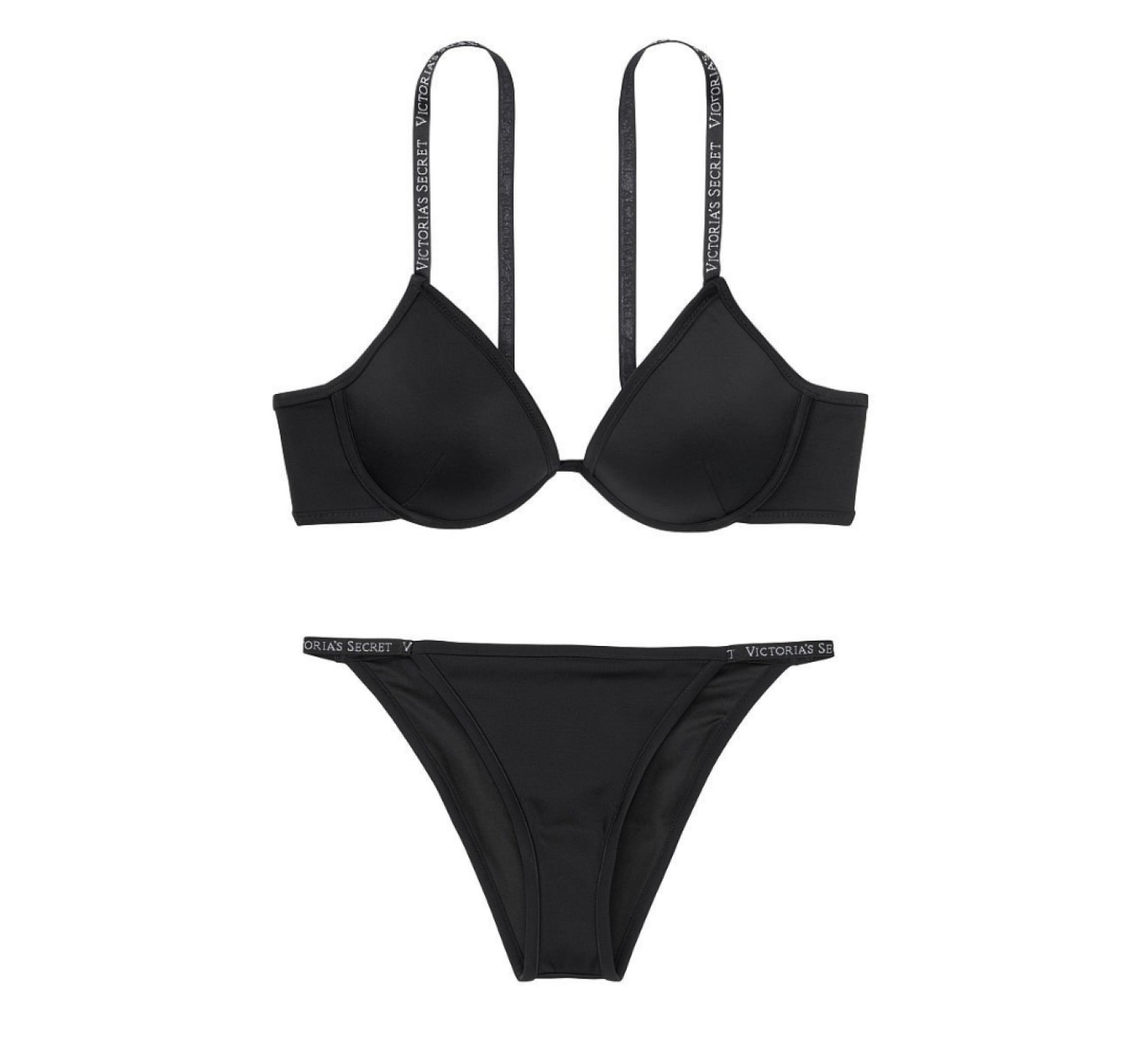 Купальник VS Logo Classic Strap Push-up & Itsy bottom Black