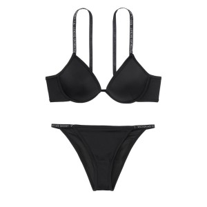 Купальник VS Logo Classic Strap Push-up & Itsy bottom Black