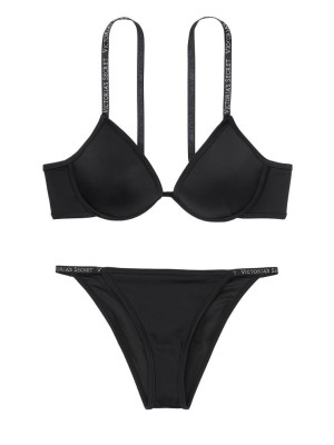 Купальник VS Logo Classic Strap Push-up & Itsy bottom Black