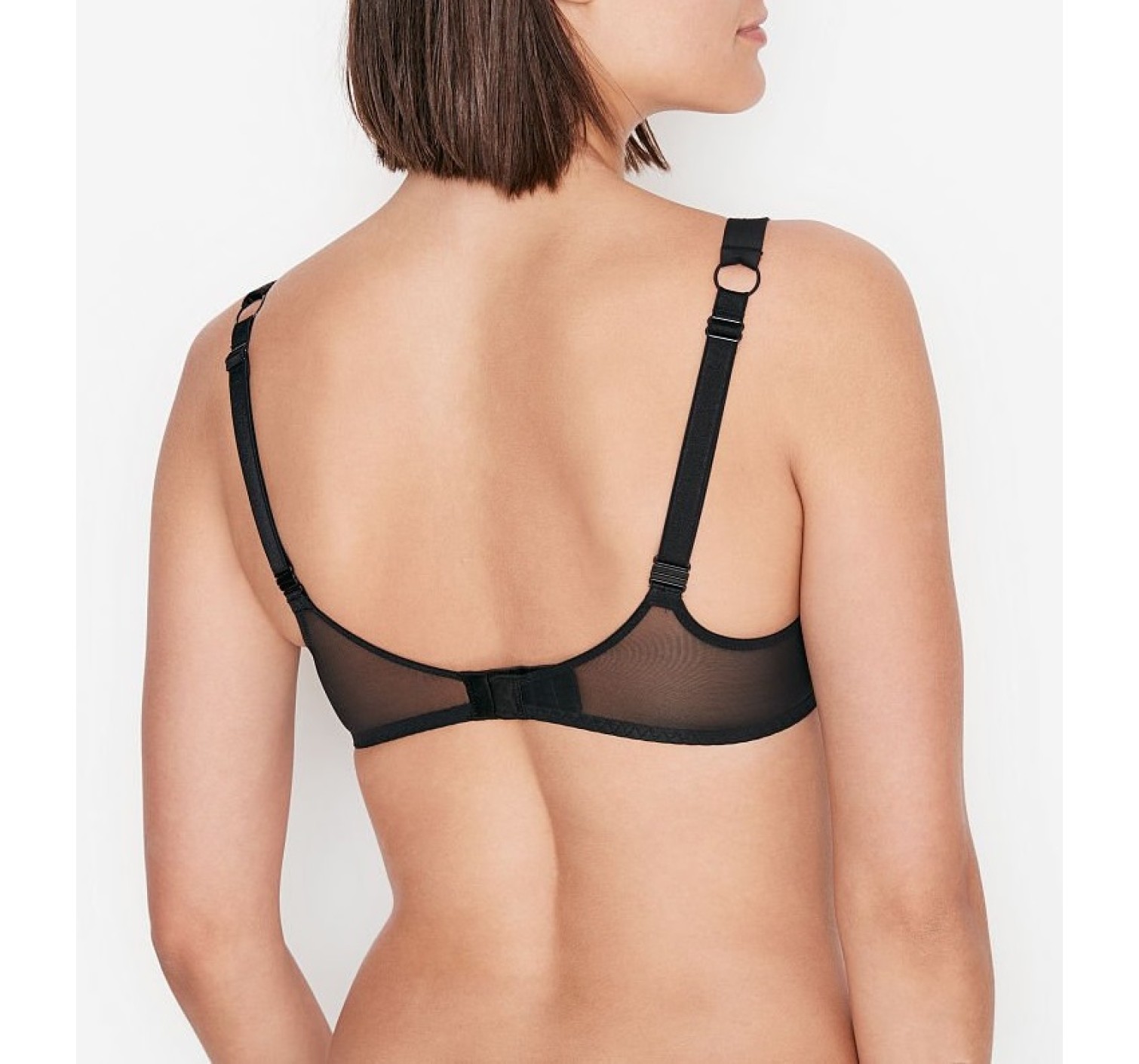 Комплект белья VS Unlined Black Lace Shine Strap Balconette Bra set