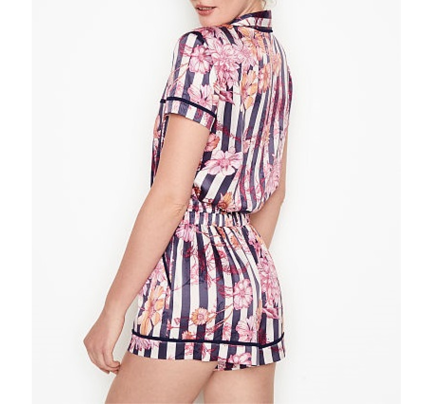 Піжама ромпер Victorias Secret Blue Stripes Flower print