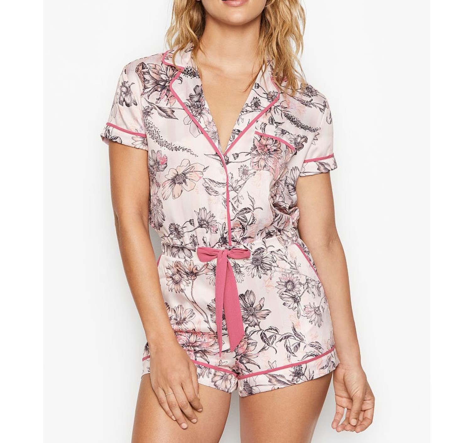 Піжама ромпер Victorias Secret Pink Stripes Flower print