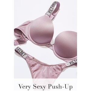 Комплект белья VS Very Sexy Push-up Bra Shine Strap Mauve Smoke