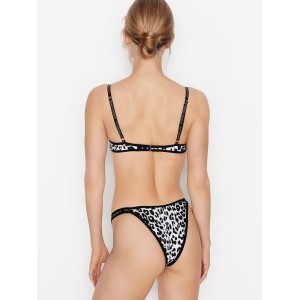 Купальник VS Logo Classic Strap Push-up White Leopard print