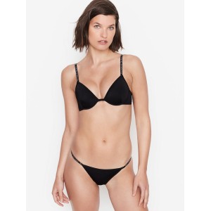 Купальник VS Logo Classic Strap Push-up Black top &amp; Brazilian bottom