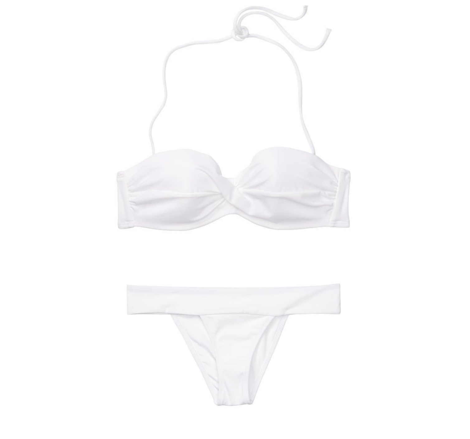 Купальник бандо з пушап Вікторія Сікрет Twist-front Bandeau White