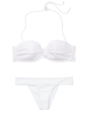 Купальник бандо з пушап Вікторія Сікрет Twist-front Bandeau White