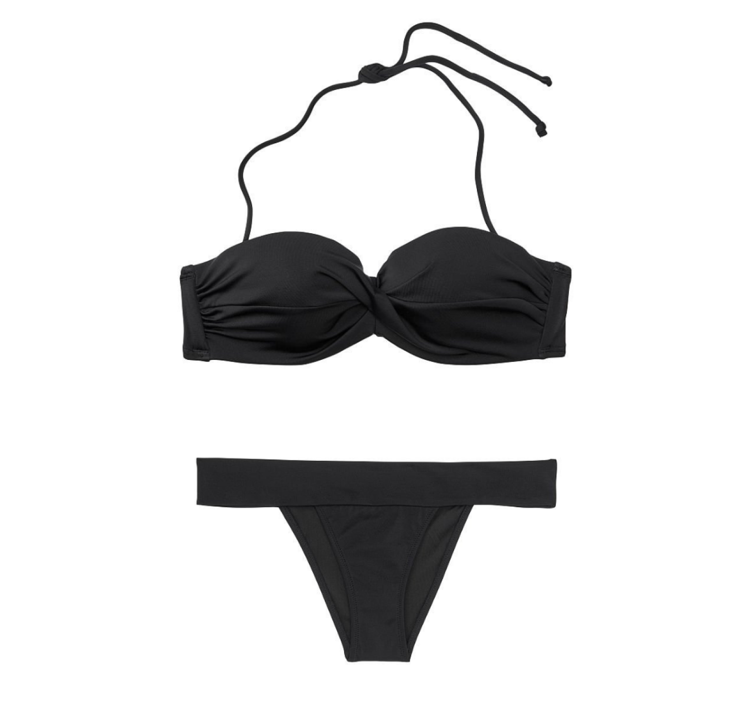 Купальник бандо з пушап Вікторія Сікрет Twist-front Bandeau Black