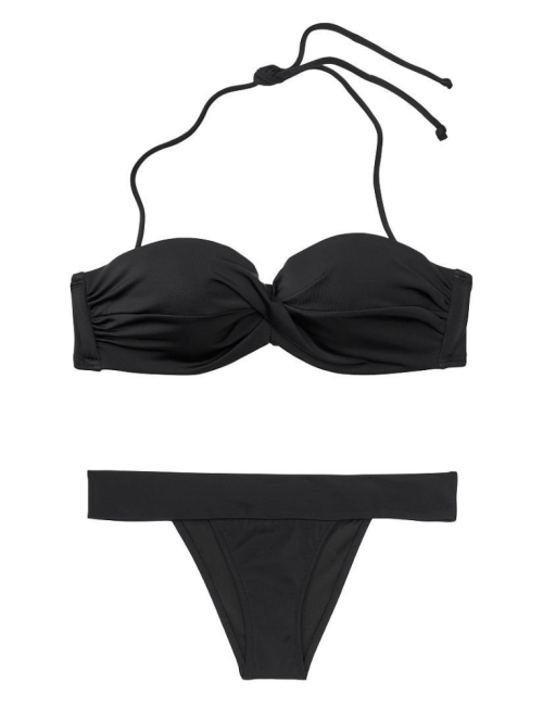 Купальник бандо з пушап Вікторія Сікрет Twist-front Bandeau Black