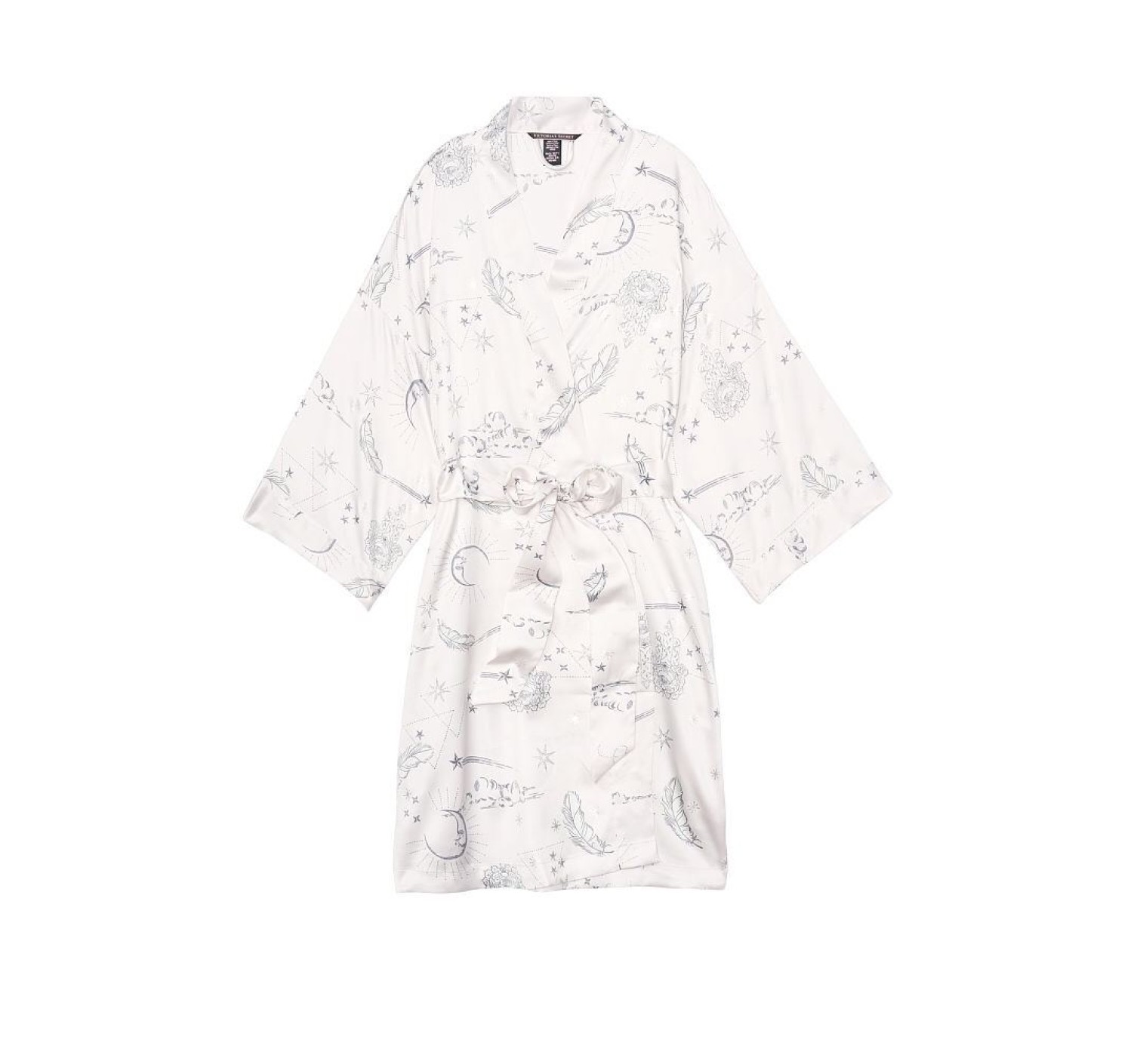 Халат Victoria's Secret The Satin White Kimono print Stars