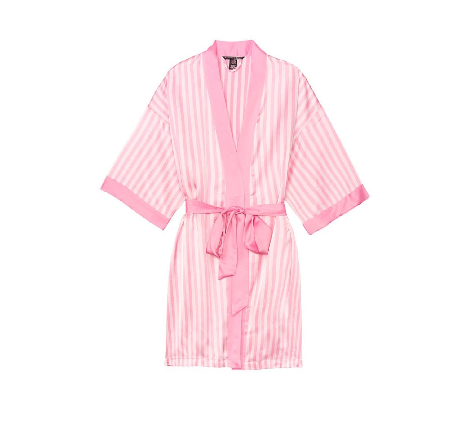 Сатиновий халат Вікторія Сікрет Flounce Satin Robe Pink Stripes
