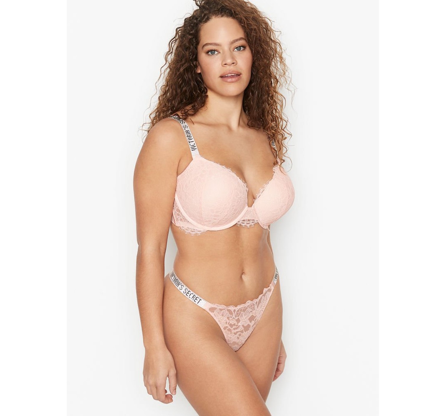 Комплект белья Victoria's Secret Very Sexy Shine Strap Rose Lace