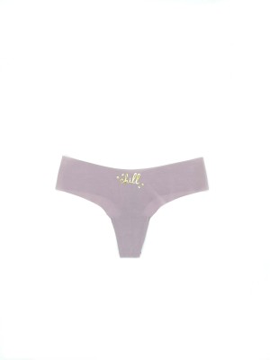 Трусики стринги Виктория Сикрет PINK No show Lilac Thong panty 