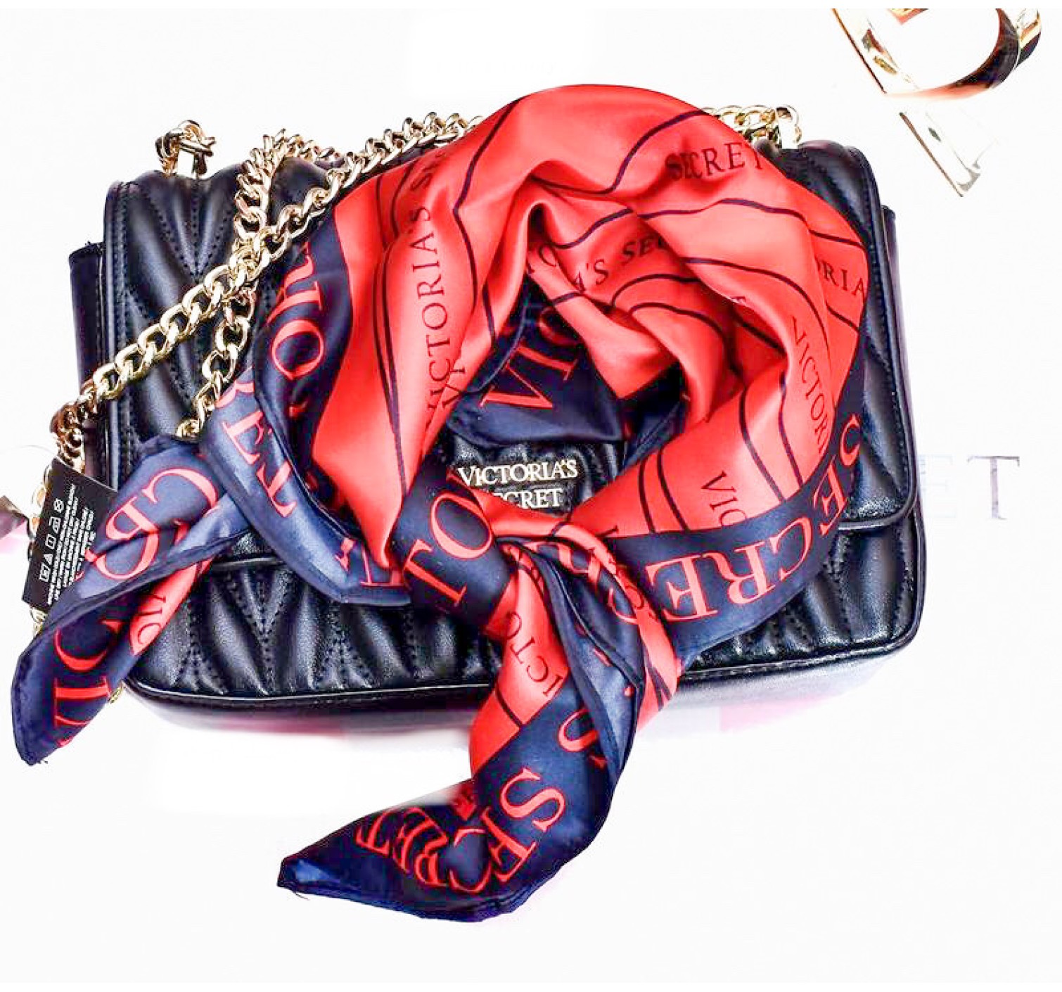 Сатиновий шарф Victoria's Secret RED logo VS