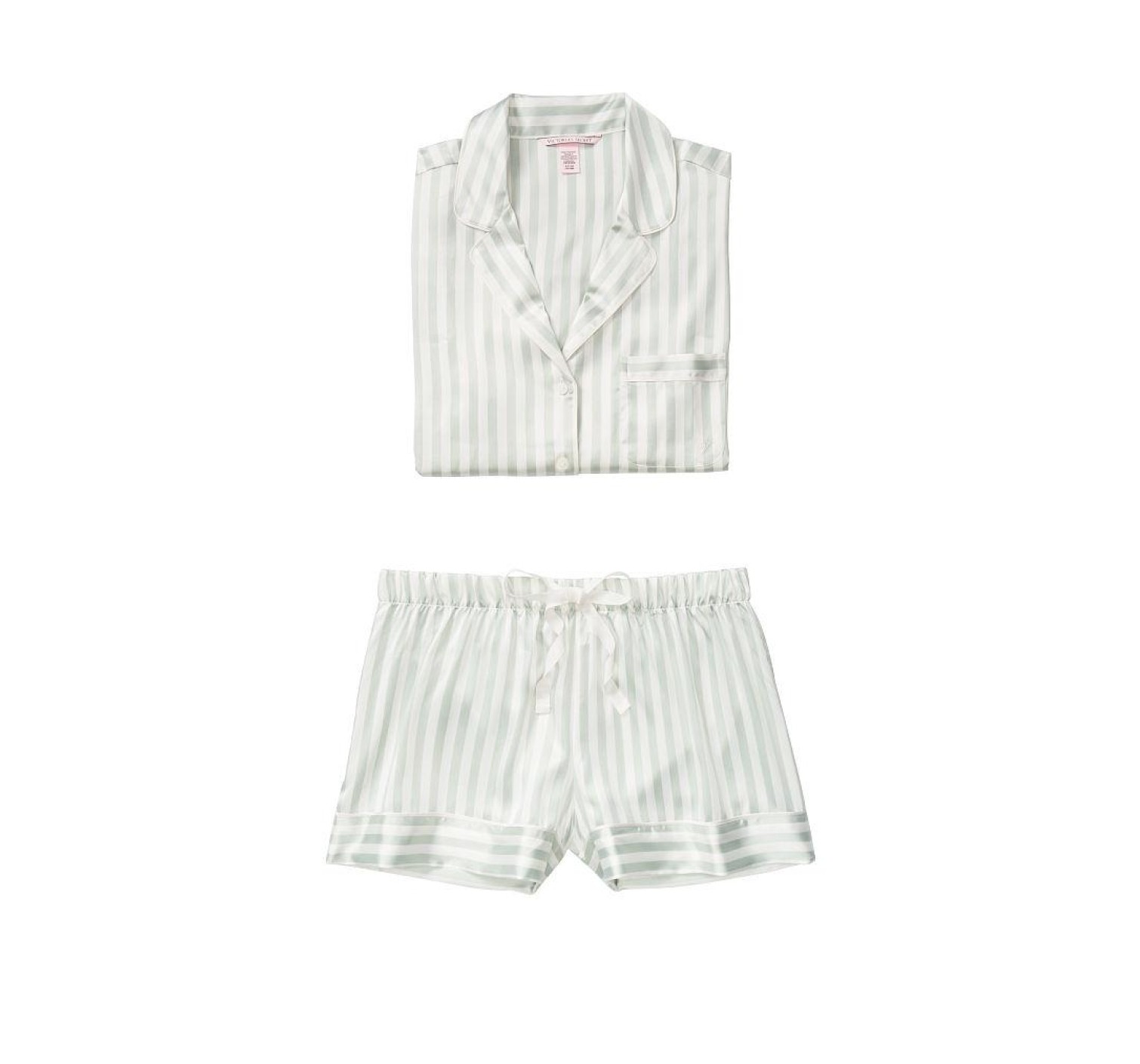 Сатинова піжама VS The Satin Short PJ Set Blue Stripe