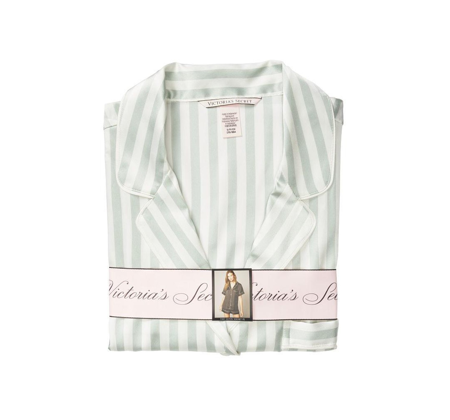 Сатинова піжама VS The Satin Short PJ Set Blue Stripe