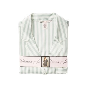 Сатинова піжама VS The Satin Short PJ Set Blue Stripe