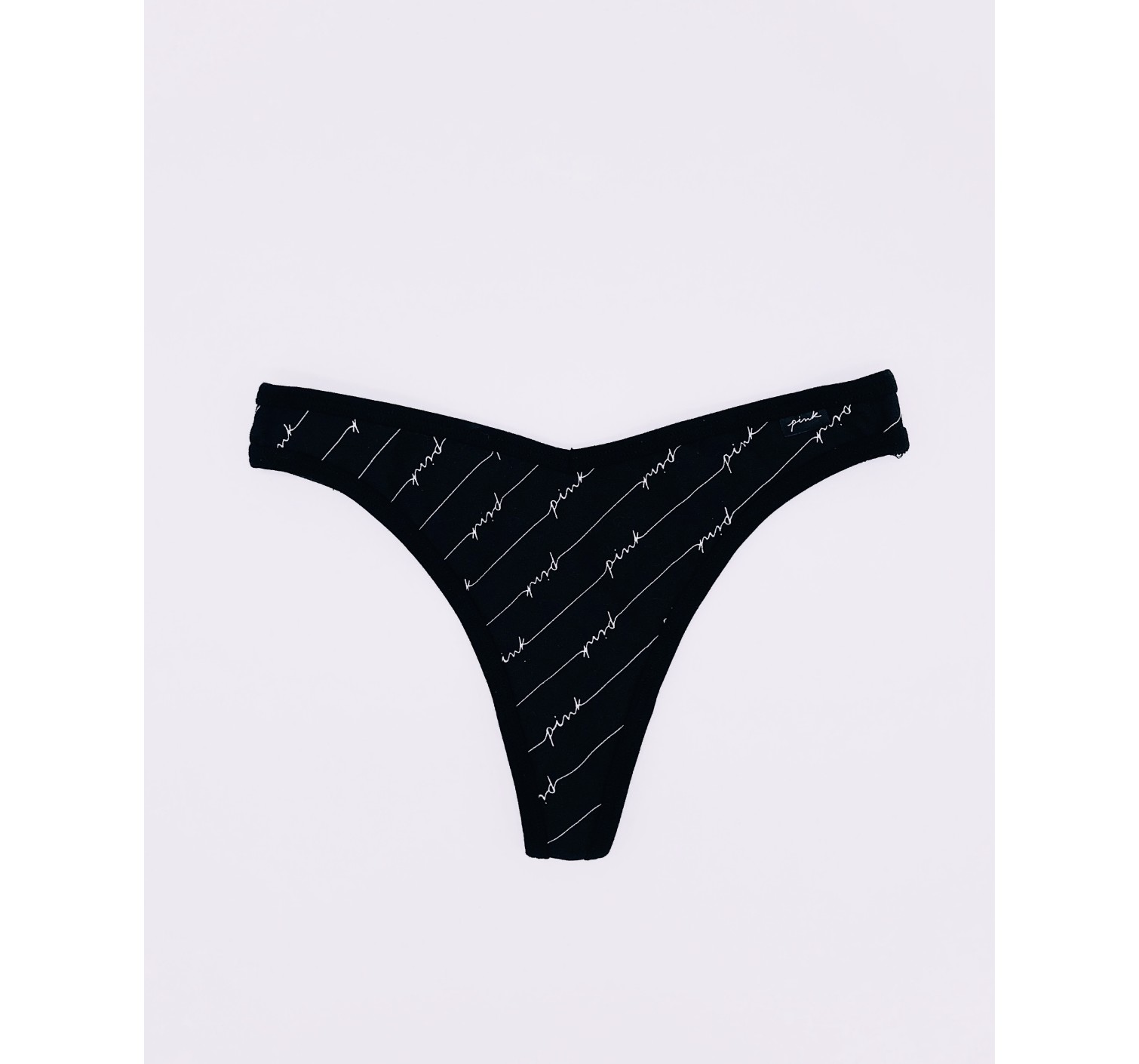 Трусики стрінги Pink Cotton Thong Panty logo VS