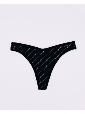 Трусики стрінги Pink Cotton Thong Panty logo VS