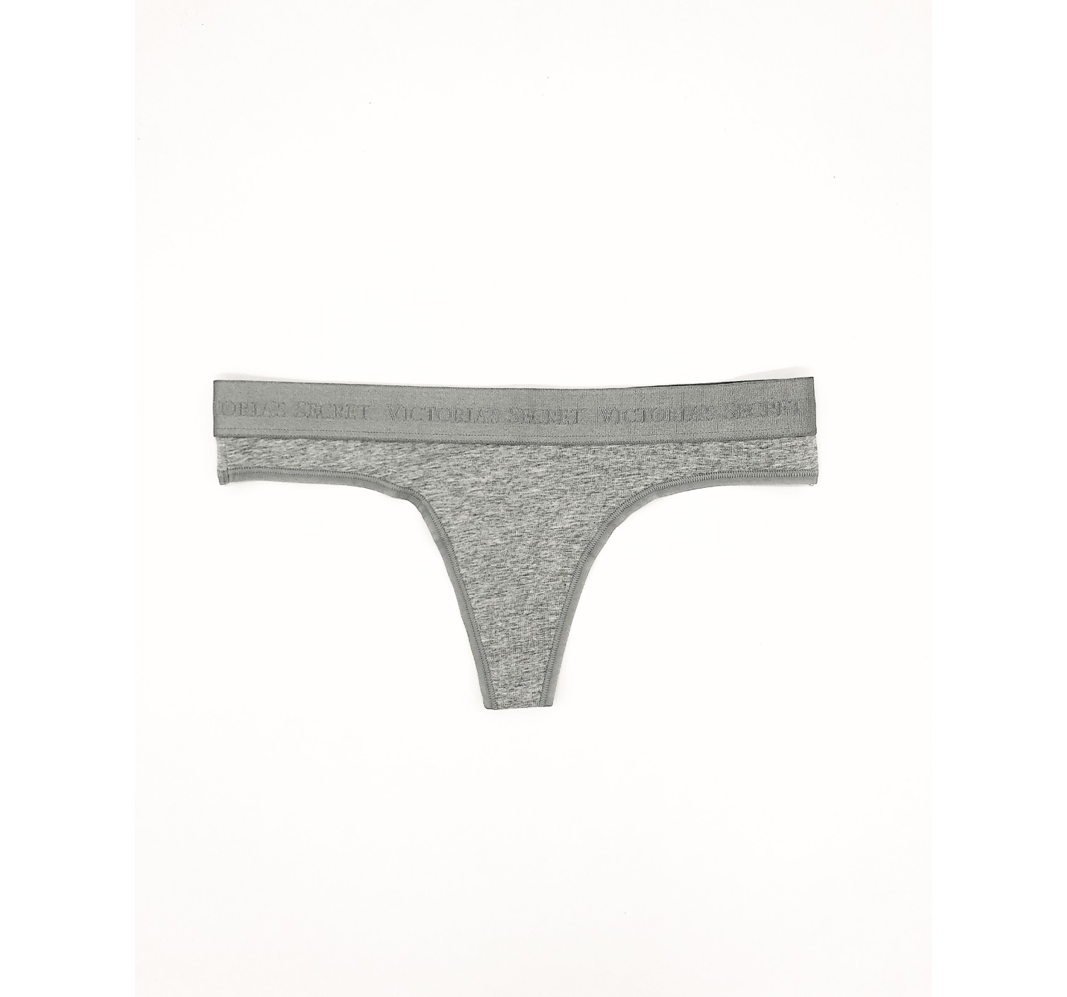 Трусики стрінги Grey Cotton Thong Panty logo VS