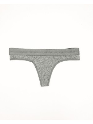 Трусики стринги VS Grey Cotton Thong Panty logo VS