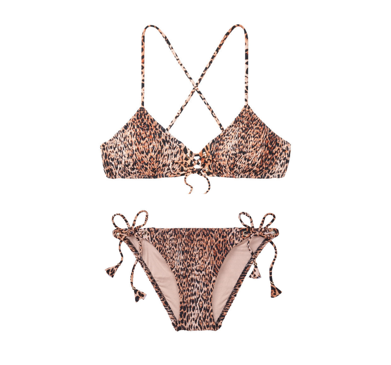 Купальник VS print Natural Leopard Bralette Top &amp; Bikini bottom