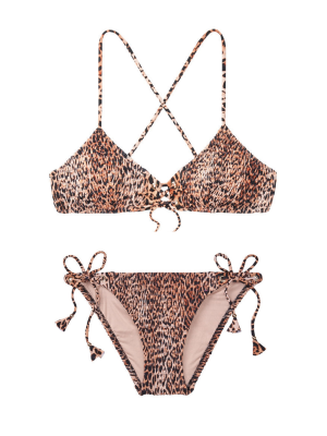 Купальник VS print Natural Leopard Bralette Top &amp; Bikini bottom