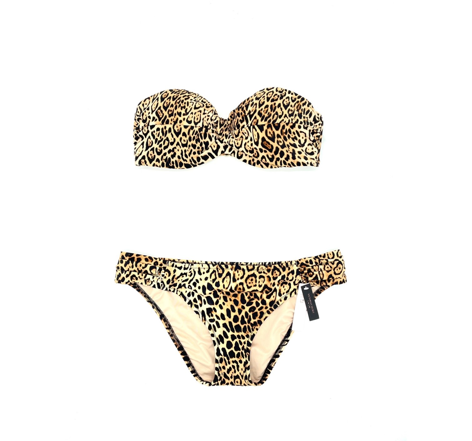 Купальник бандо с пушап Виктория Сикрет leopard
