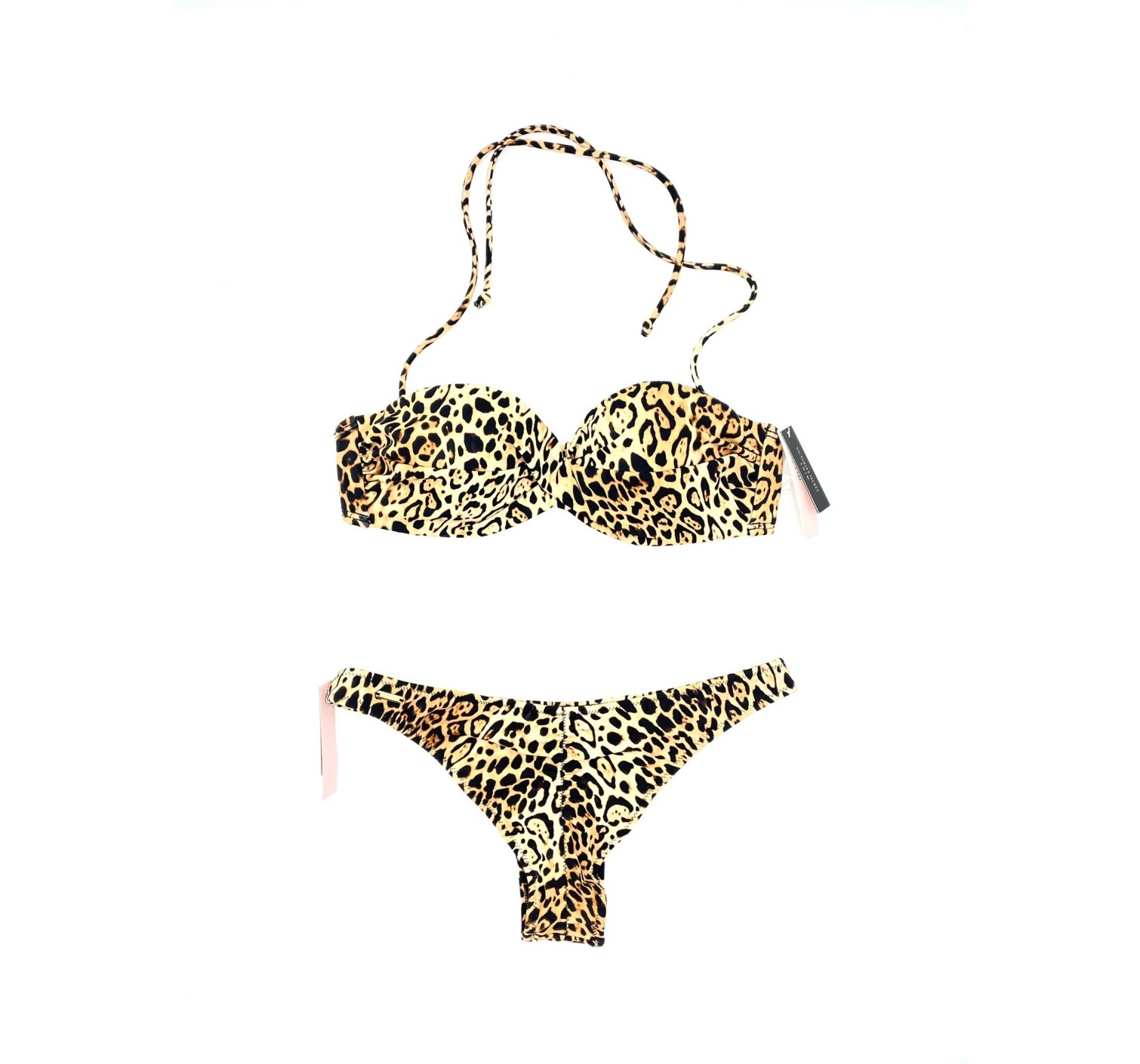 Купальник бандо с пушап Виктория Сикрет leopard