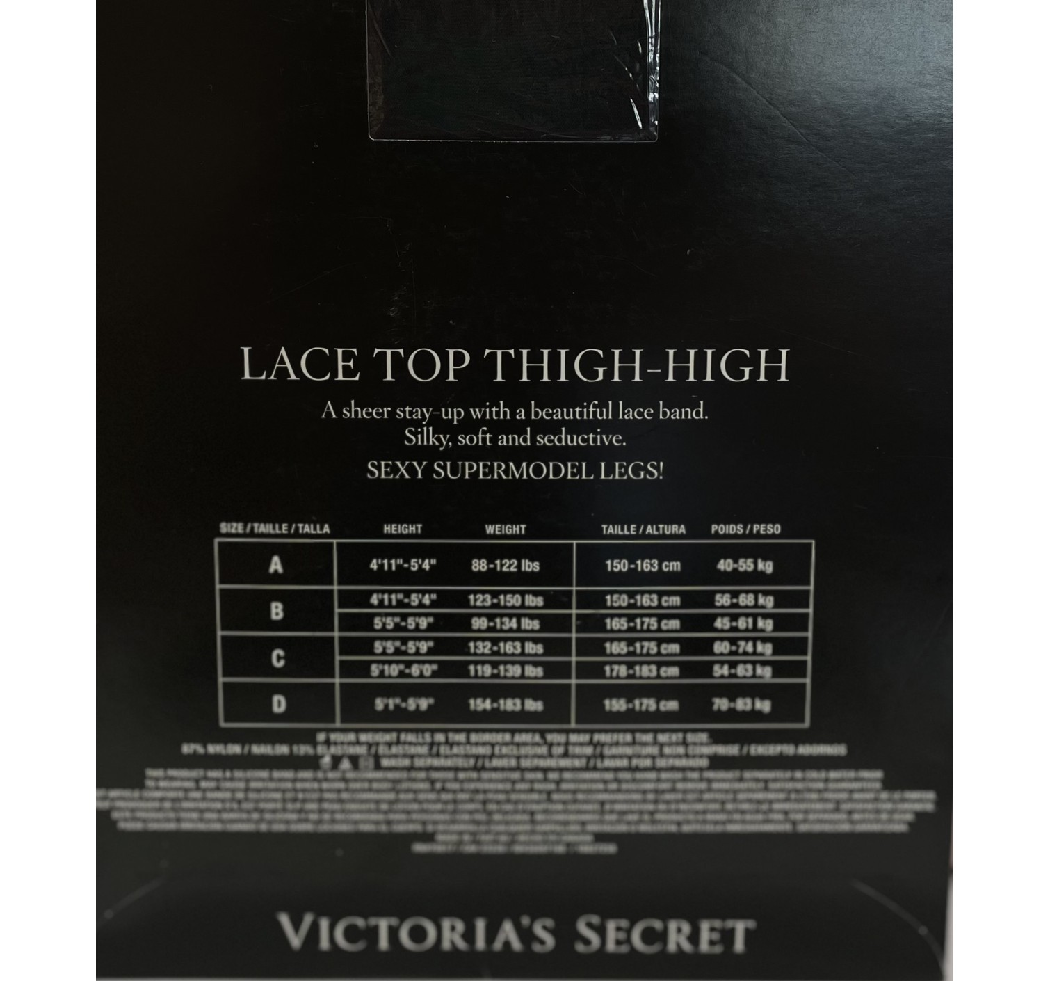 Панчохи Victoria's Secret Lace Top Thight-high White- size B