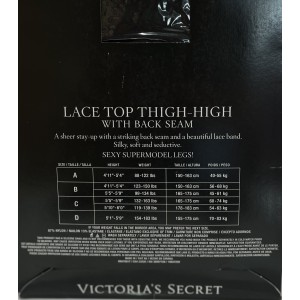 Панчохи Victoria's Secret Lace Top Thight-high with black seam - size C