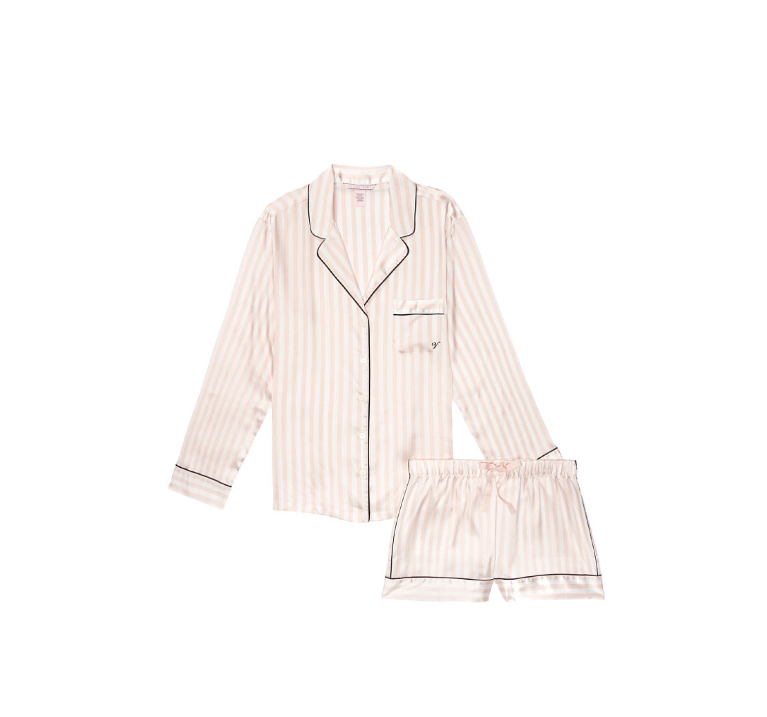 Сатинова піжама VS Satin Short Pj Set Signature Stripes