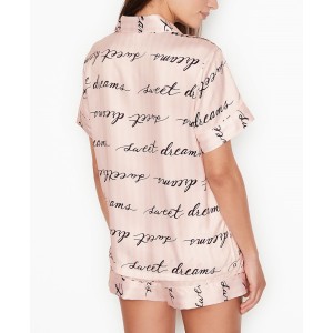 Сатинова піжама VS Satin Short Pj Set Signature Stripe Dream print