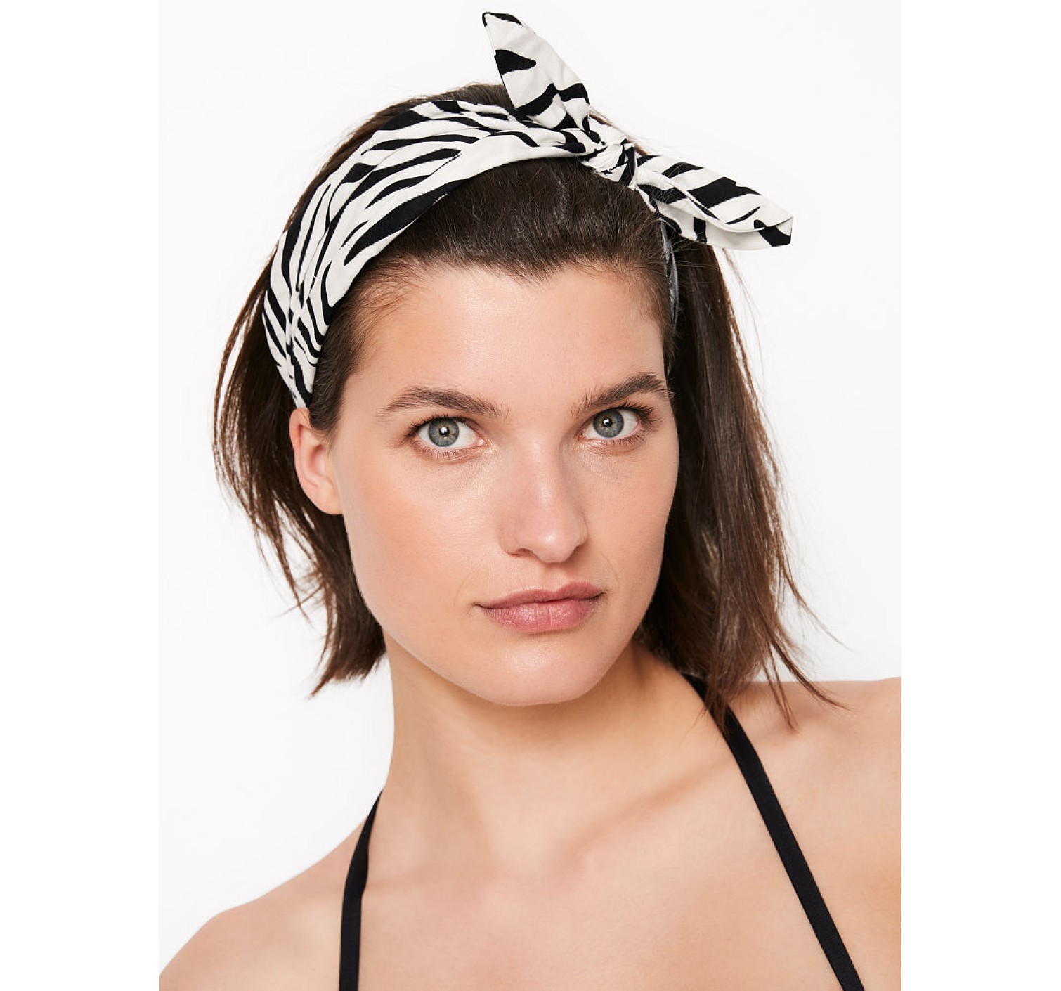 Повязка для волос VS Black Satin Knotted Headband