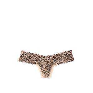 Трусики стрінги Victoria's Secret Cotton Lace-up Thong Panty Leopard