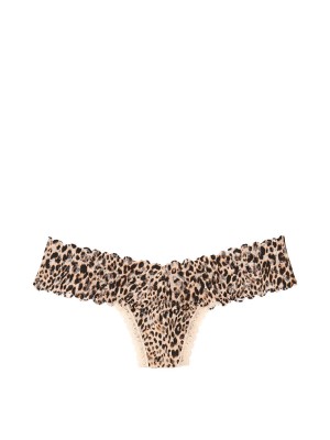 Трусики стрінги Victoria's Secret Cotton Lace-up Thong Panty Leopard