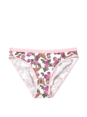 Трусики Victoria’s Secret Cotton Bikini Panty White Rose & Tiger