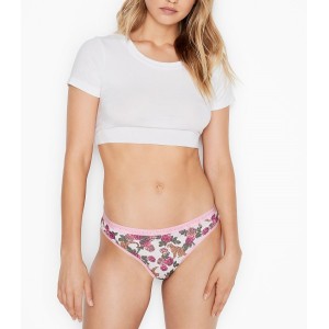 Трусики Victoria's Secret Cotton Bikini Panty White Rose &amp; Tiger