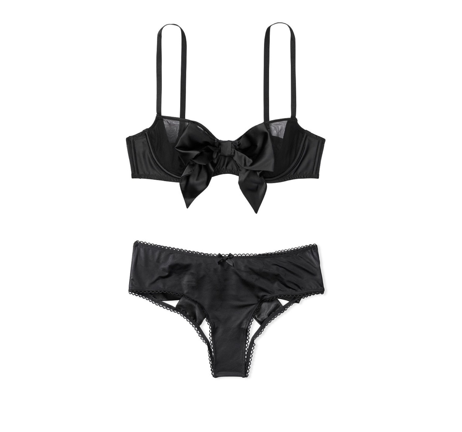 Комплект белья DREAM ANGELS Black Lace-up Balconette Bustier & Cheekini panty