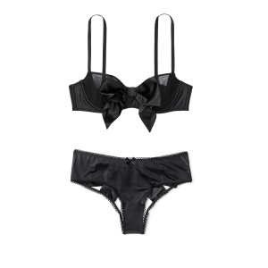 Комплект белья DREAM ANGELS Black Lace-up Balconette Bustier & Cheekini panty