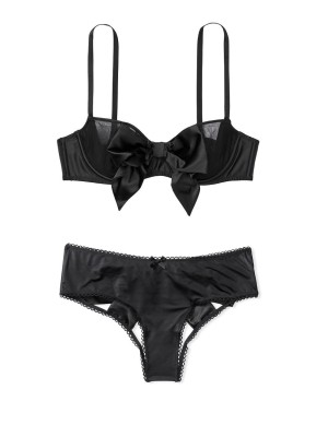 Комплект белья DREAM ANGELS Black Lace-up Balconette Bustier & Cheekini panty